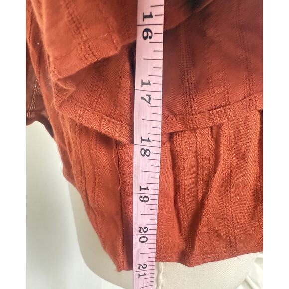 NWT-Luq XL Fall Aesthetic Boho Peasant Gypsy Flowing Hippy Orange Blouse - Picture 8 of 9
